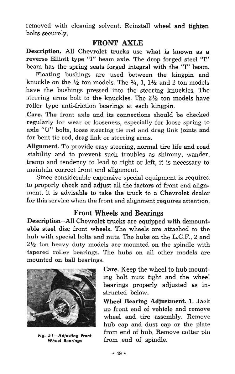 1956 Chevrolet Trucks Operators Manual Page 71